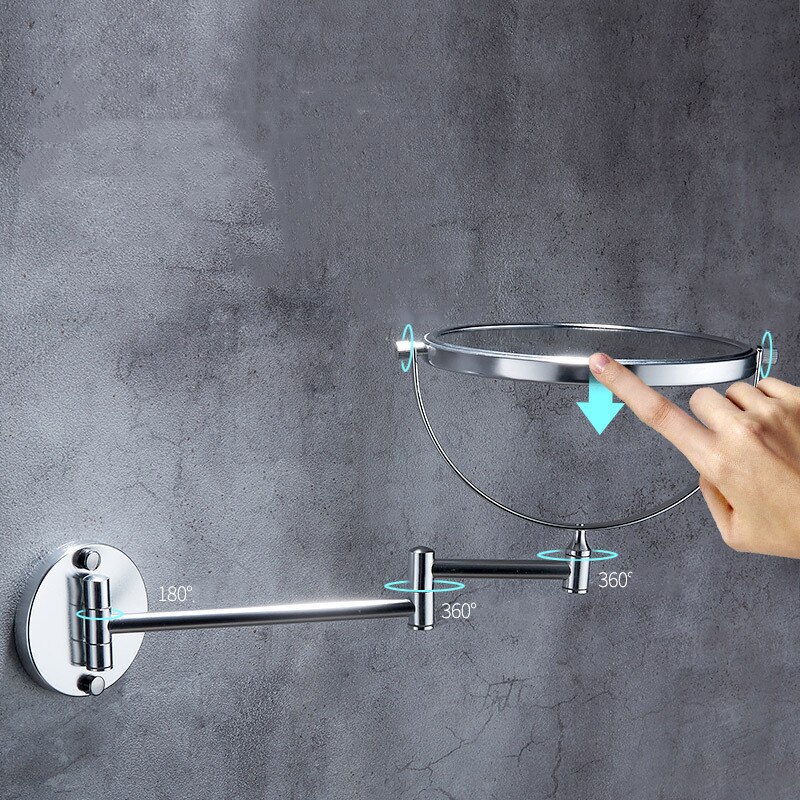 Espejo de pared extensible de doble cara para baño, espejo de pared de 8 pulgadas con aumento de 3X, luz Mural, tocador, maquillaje, baño, cosméticos, espejos inteligentes