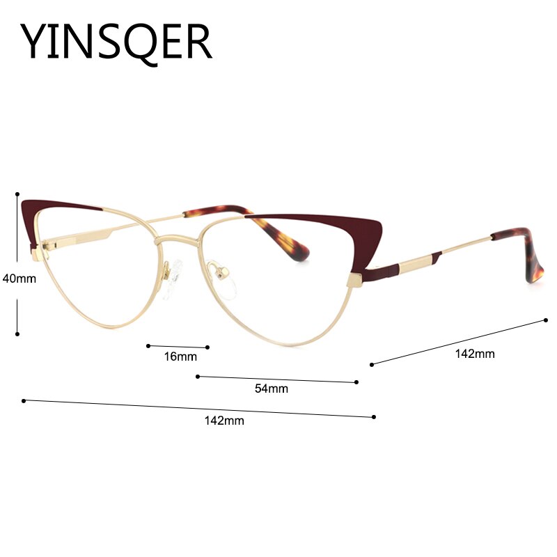 Gafas redondas con de ojo de gato para mujer, anteojos femeninos con montura sin tornillos, de estilo Vintage, a la