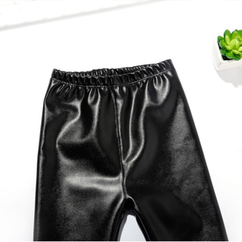 2 3 4 5 6 7 8 9Y kids baby girls autumn winter thickne warm solid pants children Pencil pants girl Skinny leather pant