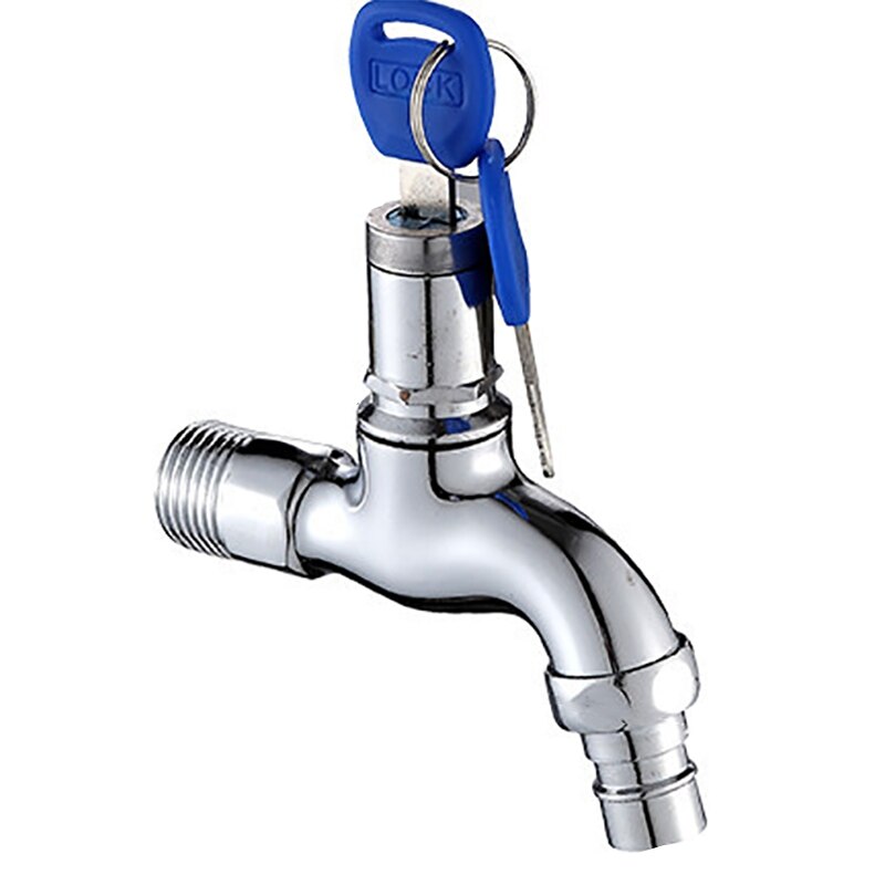 Robinet Anti-vol robinet d'eau avec serrure clé alliage interrupteur à clé robinet Bibcocks pour cuisine jardin extérieur: Default Title
