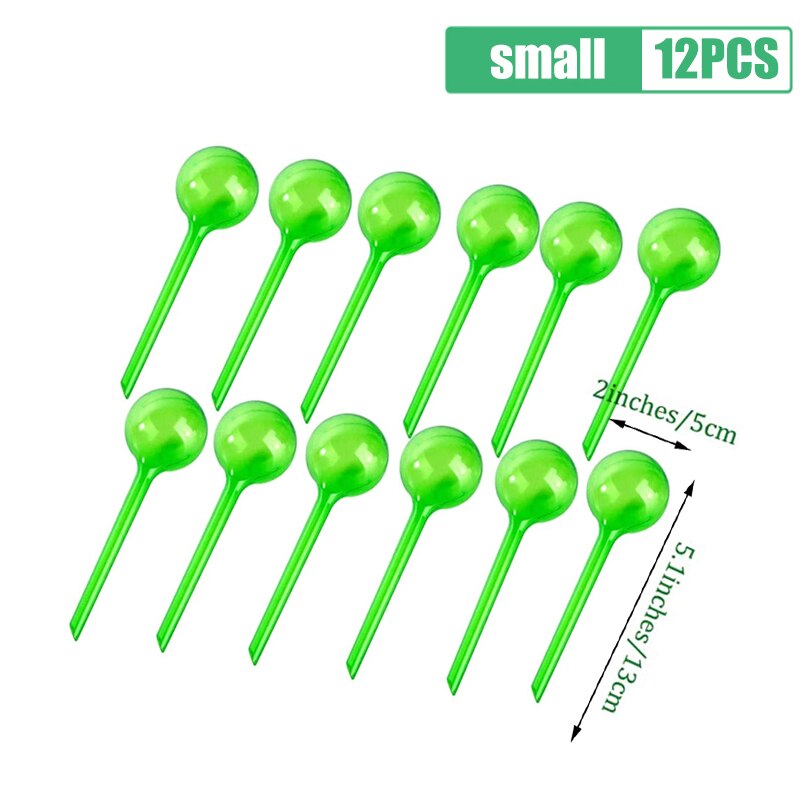 1/12PCS Automatic Plant Watering Bulbs Self Watering Globes Plastic Balls Garden Water Houseplant Device Drip Irrigation System: Green-S-12PCS