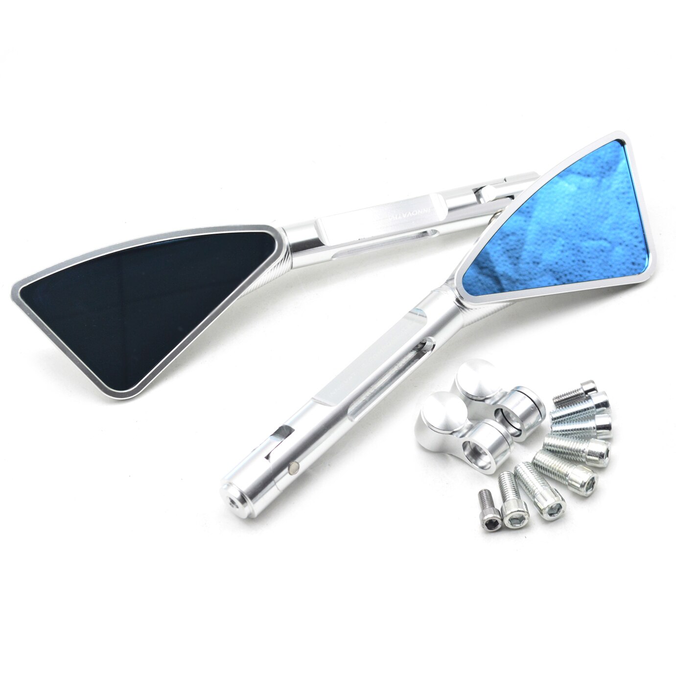 Universal Motorrad spiegel CNC side rückspiegel Für honda yamaha Kawasaki z750 Suzuki Ducati für Kawasaki ZX6R ZX7R ZX10R: SLIVER