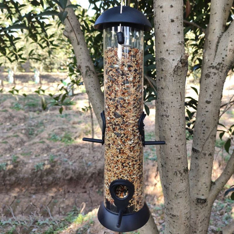 Hanging Wild Bird Seed Feeder Bird Food Dispender Outdoor Garden Feeding Tool