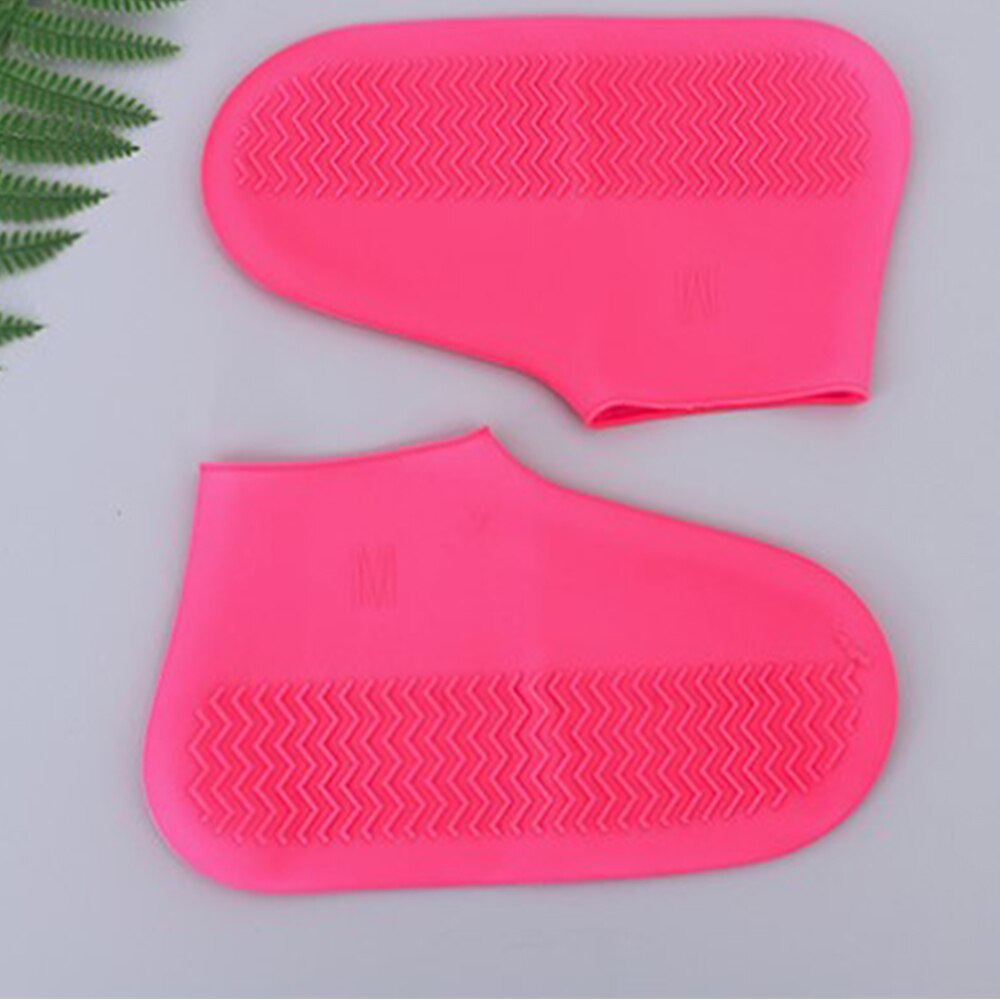 Stivali da pioggia in Silicone copriscarpe impermeabili copriscarpe in gomma riutilizzabili per ciclismo scarpe da pioggia protezioni bambini galoppo antiscivolo: Red / M 24.5cm