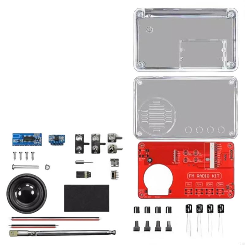 E74D 50-108MHz DIY FM Radio Kit for Soldering Practice and Circuit Learning Assemble Own FM Receiver: black