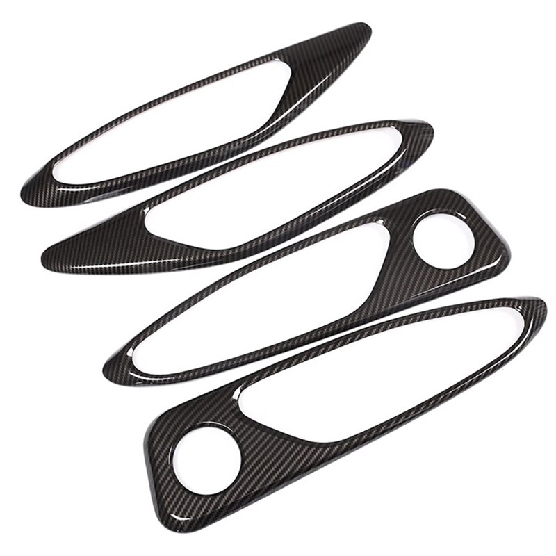 4 Stuks Carbon Fiber Stijl Abs Plastic Voor Alfa Romeo Giulia Chroom Interieur Deurklink Frame Cover trim Accessoires