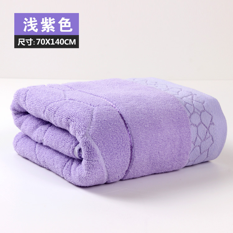 140 x 70cm badehåndklæde 100%  bomuldshåndklæde 7 farver til rådighed bomuldsfiber blødt fint vand terning tekstur jacquard håndklæder: Lys lilla