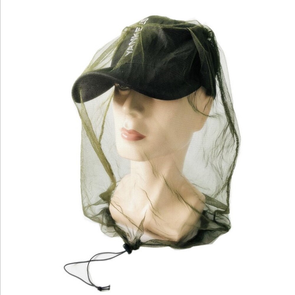 Outdoor Travel Anti-mosquito Net Cap Insect-resistant Mask Gauze Drawstring Beekeeping Net Face Protector Network