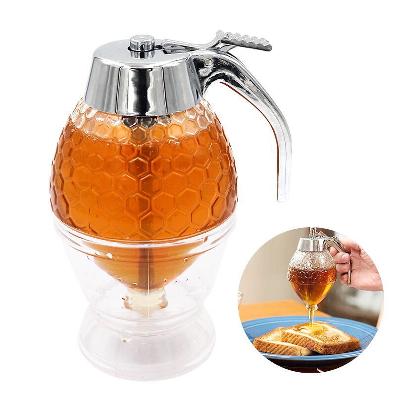 Frasco dispensador de miel de 200ml, recipiente para zumo, jarabe, hervidor, soporte de cocina, dispensador de miel, bote de almacenamiento portátil: Default Title