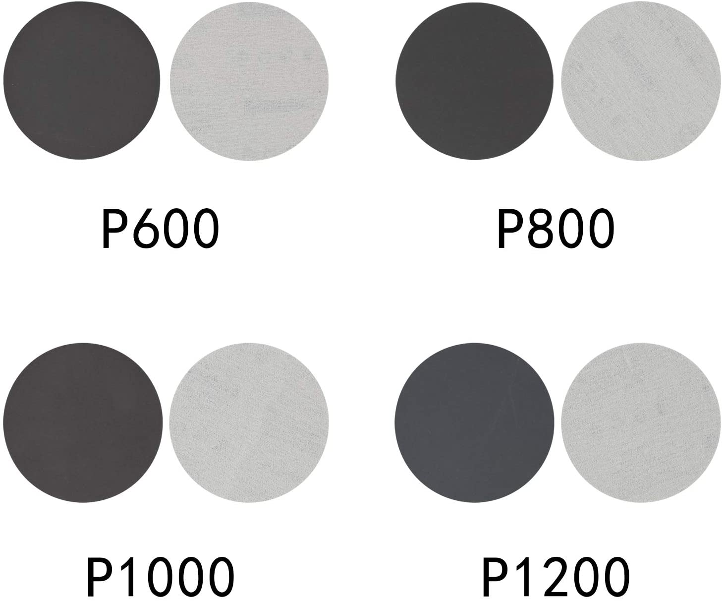 Disco de lixamento abrasivo sortido, lixa, folhas de lixadeira de água seca, madeira, móveis, carro, metal, acabamento, 5 ", 125mm, 20 peças: Incolor