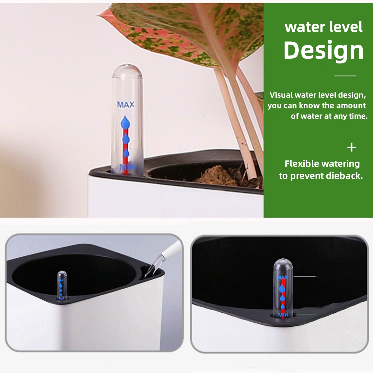 Indicateur de niveau d'eau pour plantes d'intérieur, compteur de plantes hydroponiques, bouée, rappel de pénurie d'eau, prise d'affichage, outils de jauge d'humidité en pot