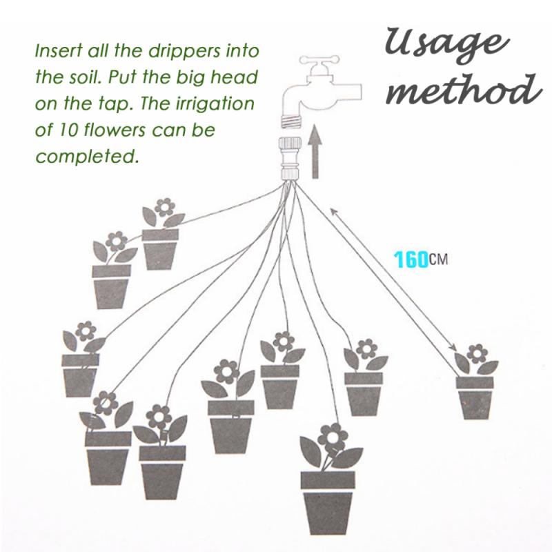 10-Head/set Drip Irrigation Kit Plant Watering System Adjustable Irrigation Water-Saving System For Garden Flower Plant