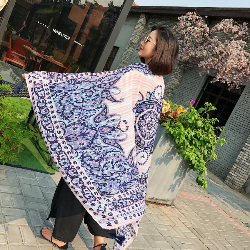 90x180cm Bikini Zwemmen Badmode Cover Up Sarong Wrap Sjaal Twill katoen Pareo Beach Cover- ups Vrouwen Grote Strand Jurk