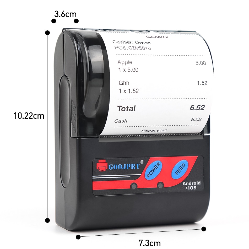 Mini Empfang 58mm Bluetooth Drucker Thermische Rechnung Taxi Drucker Für Loyverse POS SII e-Boleta USB kabellos Empfang maschine Drucker