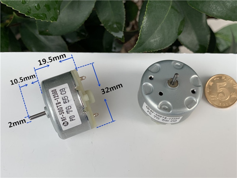 Rf -500tb mikro dc motor edelt metall børste 3v-12v 5500 rpm 32mm diameter rund leketøy motor