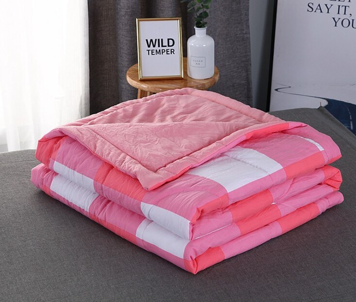 Water-Wasbaar Katoen Zomer Quilt Machine-Wasbaar Airconditioning Quilt Enkele En Dubbele Zomer Quilt: 100x150cm / Roze