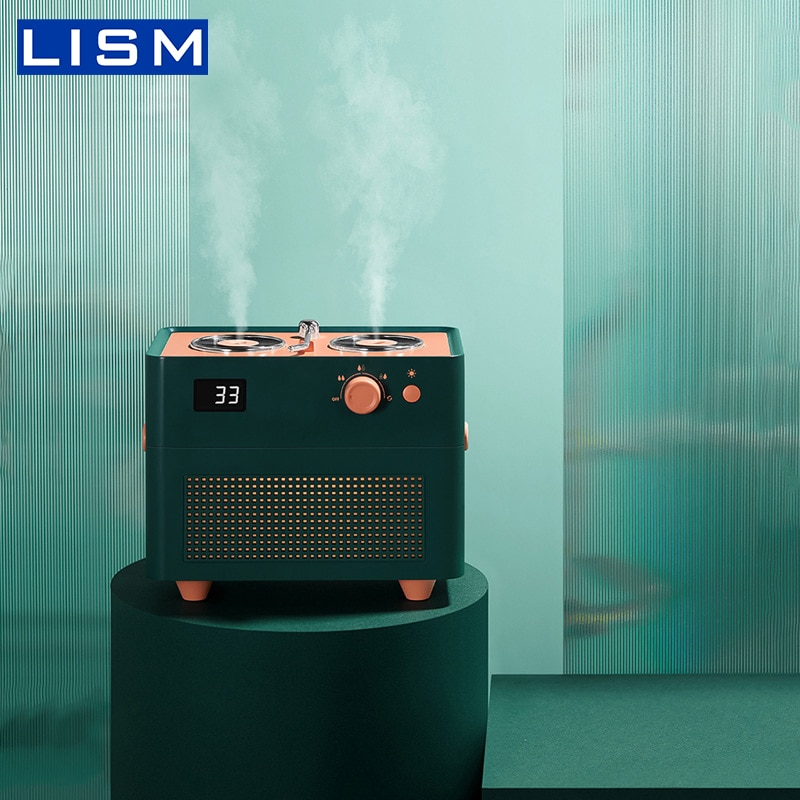 1400ml Double Spout Humidifier High Capacity USB Ultrasonic Essential Oils Diffusers Retro Aromatherapy Air Humidifier