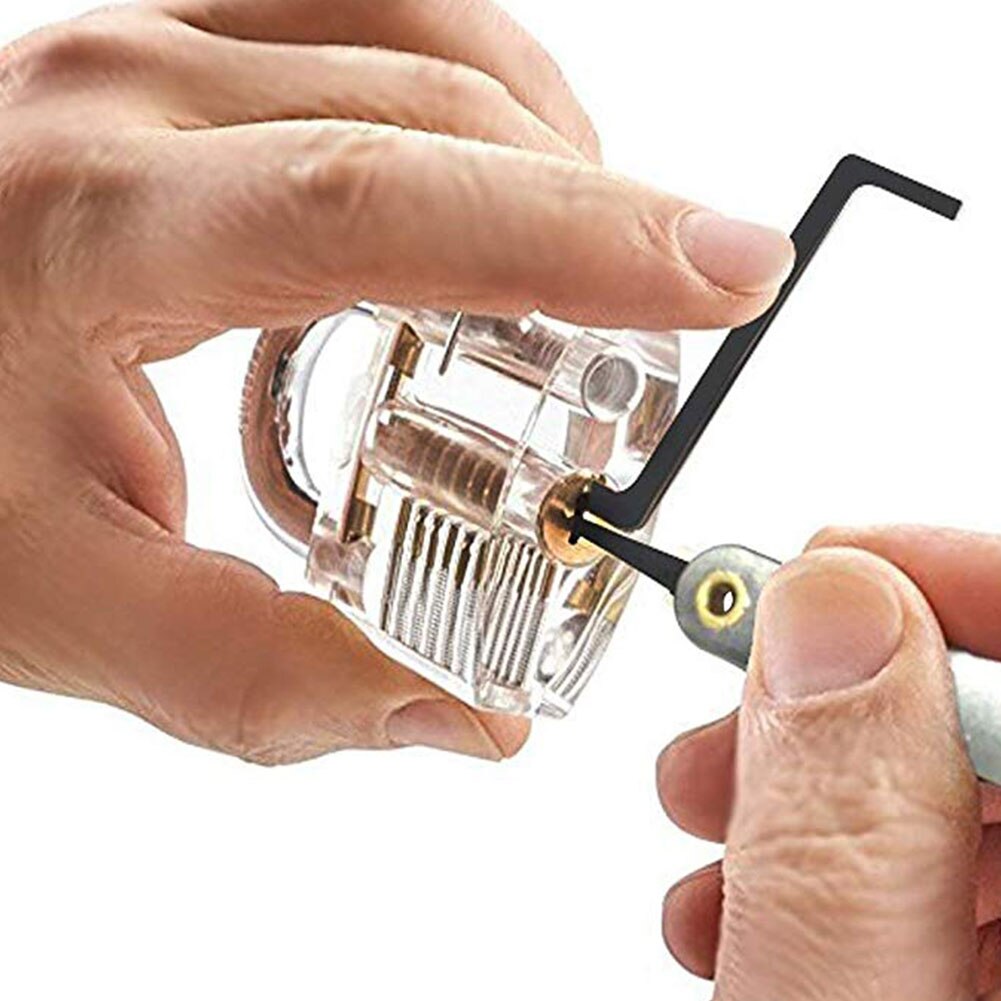 Lock Pick Set with Transparent Training Padlock and Credit Card Lock Picking Tool Kit for Beginner and Pro Locksmiths
