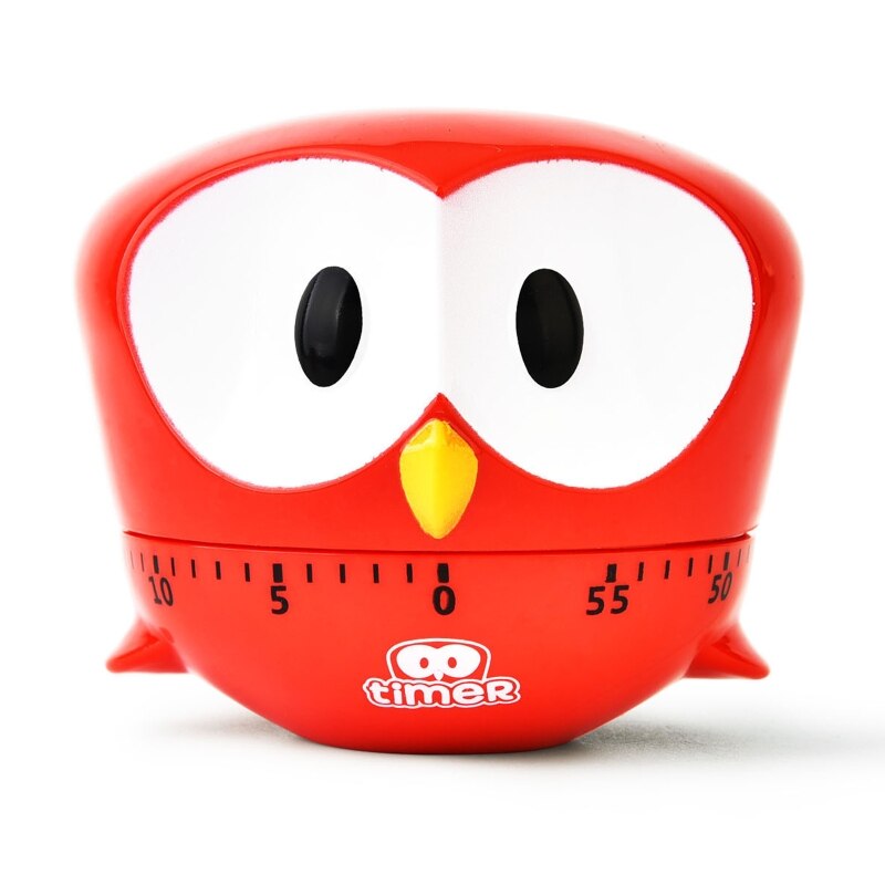 Cartoon Bird Shape Kitchen Time Mechanical Counters Clock For Cooking Timing Cooking Baking Sports Durable Home: Red