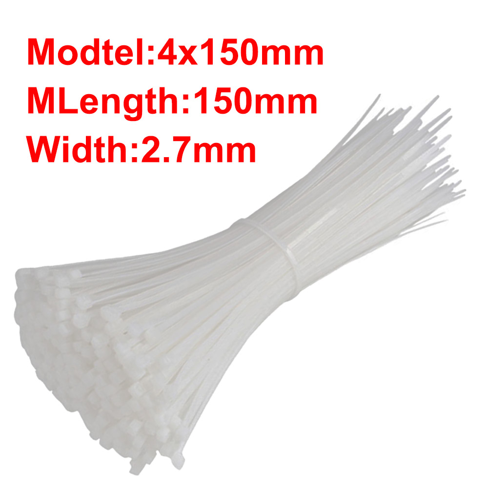 100Stck selbst-Verriegelung Kunststoff Nylon Kabelbinder Weiß Garten Industrielle Verschiedene Befestigungs Ring Anlage Befestigen Veranstalter Kabel Postleitzahl krawatte: G-100Stck