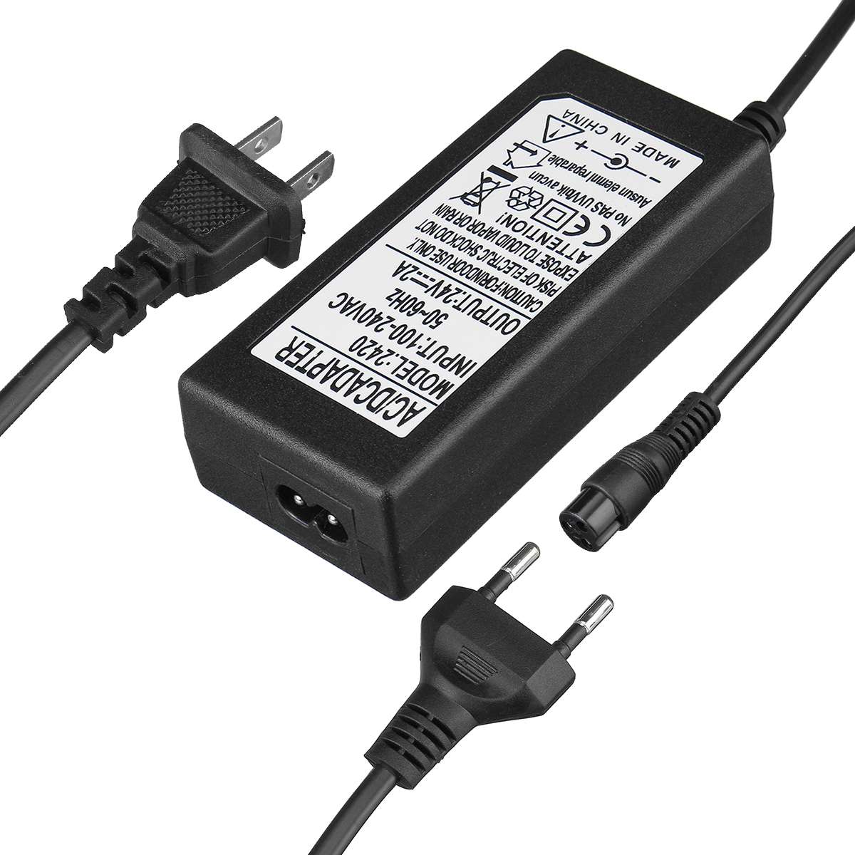 Chargeur de batterie de Scooter électrique 24V 2A Fr rasoir E100 E200 E300 E125 E150 E500 pour adaptateur de connecteur de chargeur de rasoir