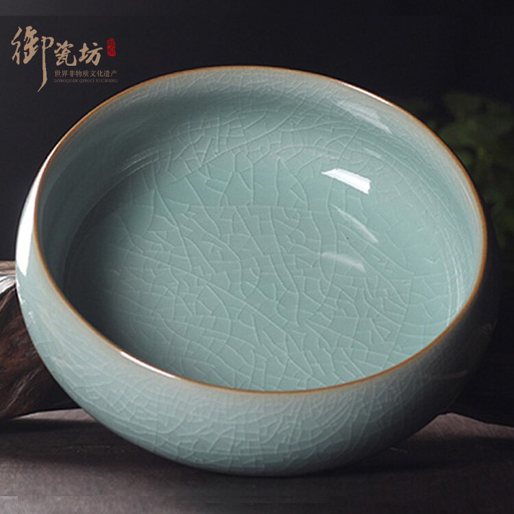 Celadon Tee Washset Keramik Tasse Stift Große Tee Waschen Eis Riss Offene Stück Von Wasser Ceremonia Del Te Haushalts Produkte DH50CX