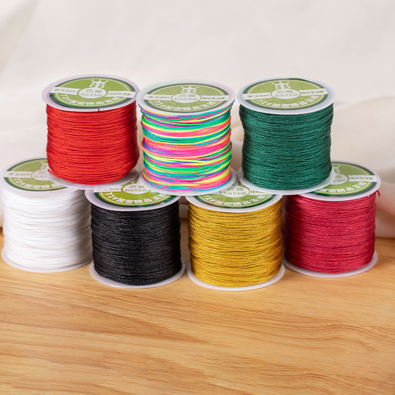 Juego de cables de nailon con nudo chino, cuerdas de macramé, pulsera, collar, cuerda trenzada para bricolaje, borlas, cuentas, línea de cuerda Shamballa