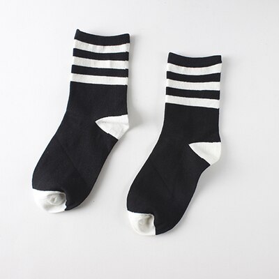 Calcetines de cuadros clásicos de pata de gallo para mujer, calcetín Harajuku de algodón, Vintage, Blanco, Negro, a rayas, con tubo: Dorado