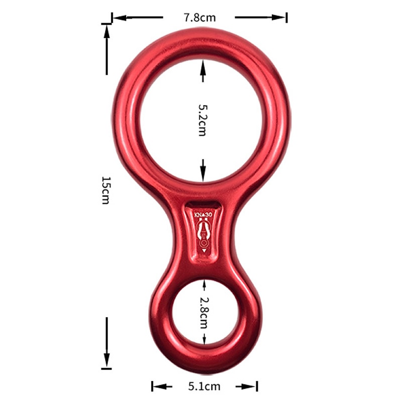 Udendørs aluminiumslegering klatring 8 ord løkke 30kn løfte ring nedstigning reb ring udstyr rigging rappelling udstyr