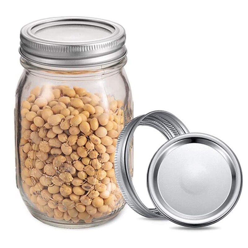 12 86mm roestvrijstalen deksels met gespleten opening, deksels voor weckpotten met normale opening en banden voor weckpotten met brede opening