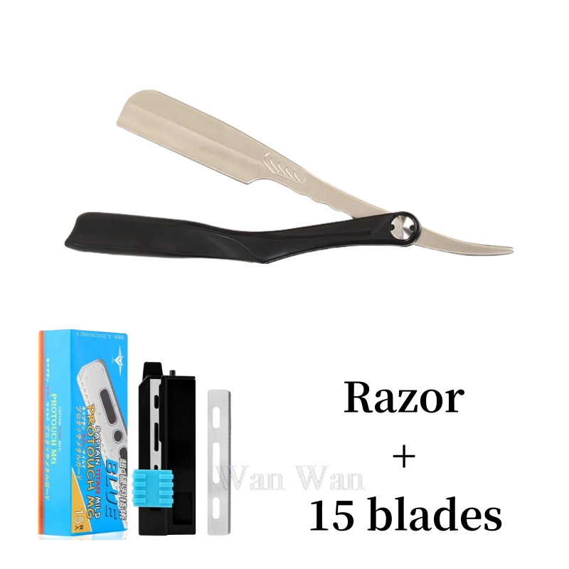Zink-legierung Rasierer Halter ABS Griff Manuelle Klapp Rasierer Japanische Feder Klinge Bart Trimmer Barber Shop Bart Trimmen Werkzeuge: Silber