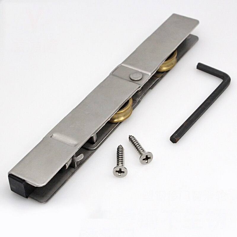 156*13*20mm Sliding Door Plastic Steel Window Pulley Aluminum Alloy Roller Muted Brass Wheel Household Hardware Part