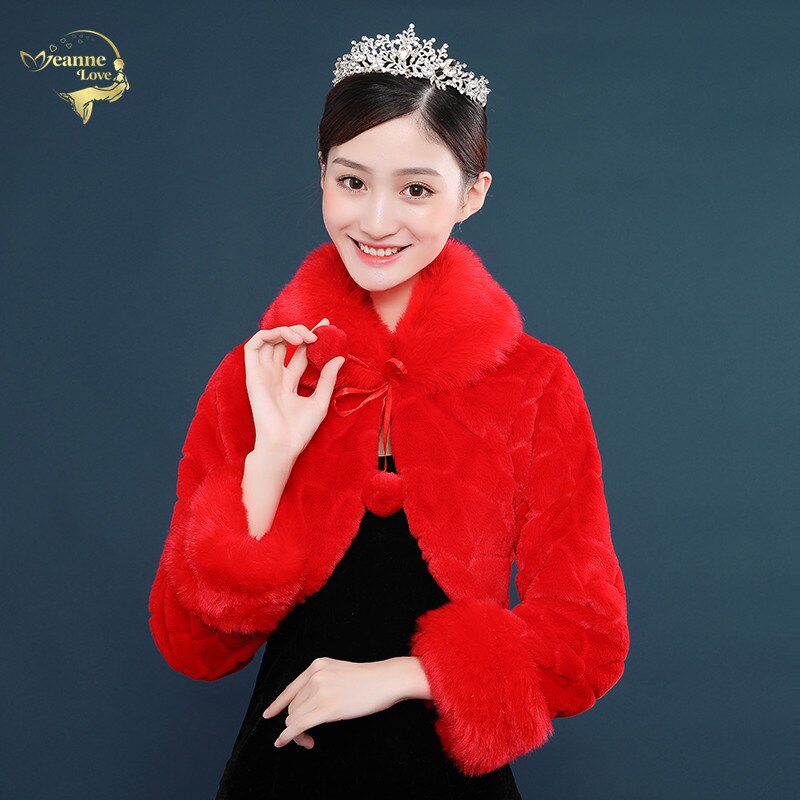 fausse fourrure blanc boléro mariage Wrap mariée veste manteau manches longues hiver fausse fourrure dames soirée vestes