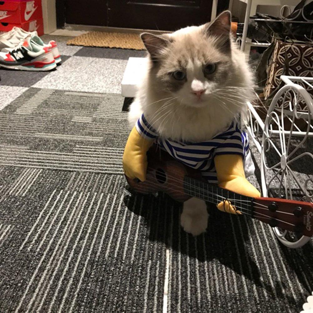 Disfraz de guitarra NACOCO para mascotas, disfraz de perro, guitarrista, jugador, Halloween, Navidad, Cosplay, , divertida ropa de gato