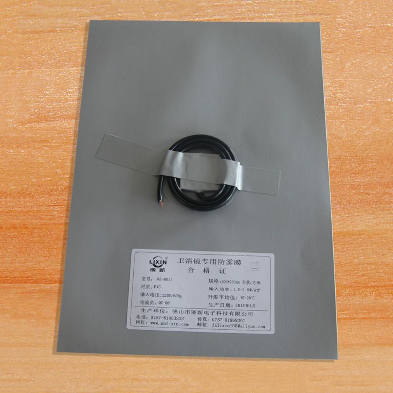 Film de protection Anti-buée pour miroir de salle de bain, Film chauffant électronique transparent et étanche pour miroir de maquillage