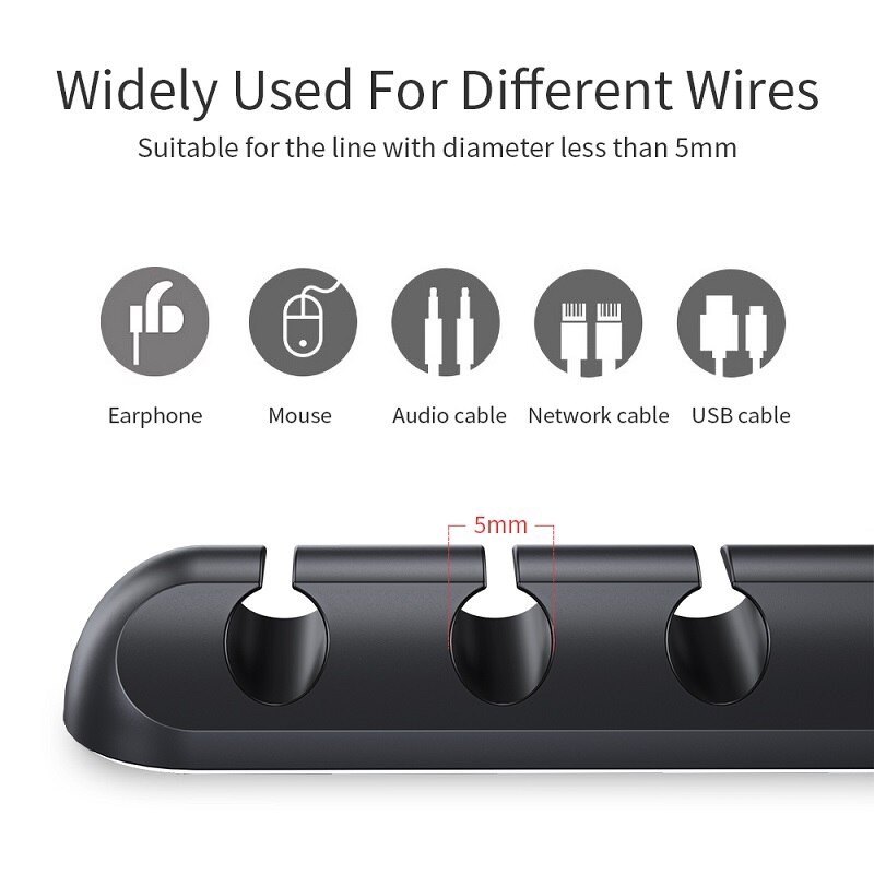 Cable holder for cable organizer silicone USB cable winder desktop tidy management clip mouse earphone cable organizer