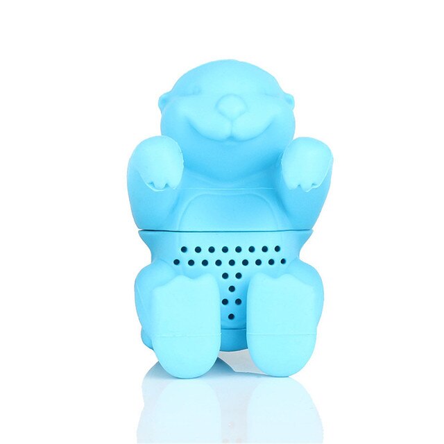 Otter Tea Infuser Silicone Leaf Strainer Herbal Spice Filter Diffuser: Light Grey