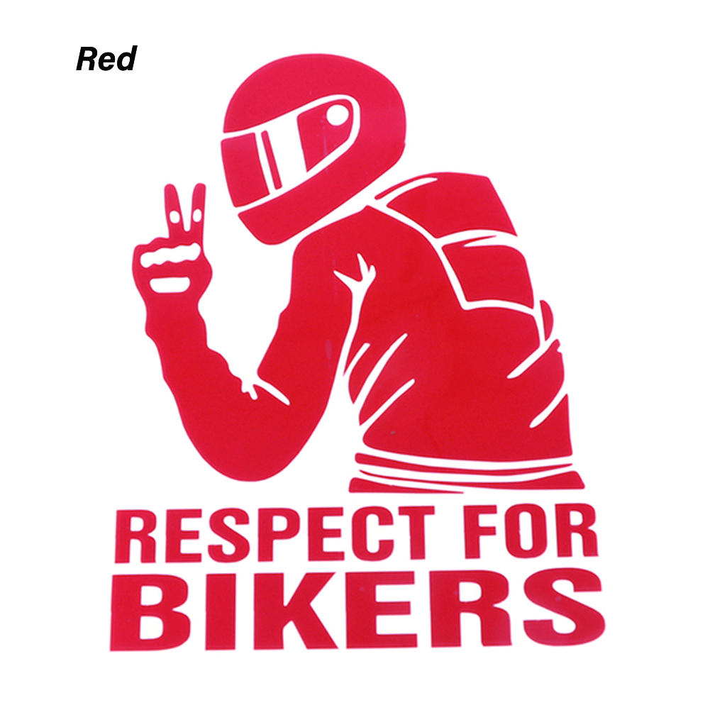 Respect Biker Sticker voor op auto motorfiets vinyl 3D stickers motorfiets vinyl 3D stickers en stickers motorfiets accessoires: Rood