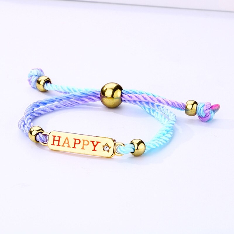 4Pcs Handgemaakte Gevlochten Armband Verstelbare Kleurrijke Touw Geweven Armband Mode-sieraden Voor Vrouwen Tiener Meisjes Party Gunsten