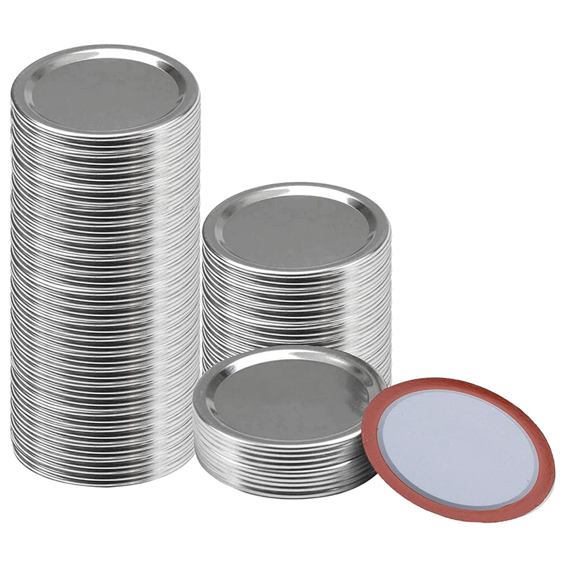 130Pcs Mason Jar Canning Lids, Reusable Leak Proof Split-Type Seal Lids With Silicone Seals Rings.(70Mm): Default Title