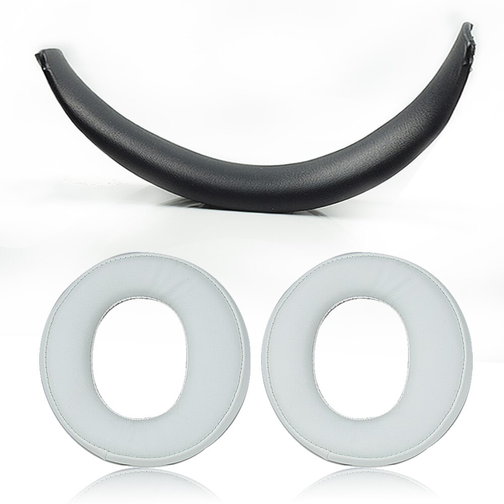 Replacement Ear Pads Cushion headband For SONY PS3 PS4 Gold Wireless Stereo Headset CECHYA-0083(L+R)- Jet Black [Old Model]: White one set(Black)