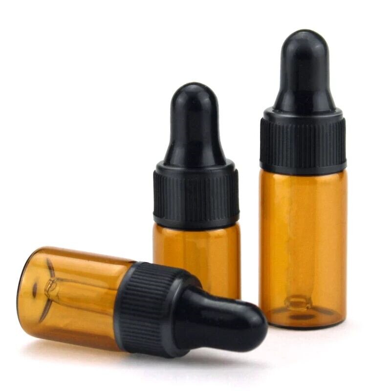 10 stk. flasker med æterisk olie dråberglas 1ml 2ml 3ml 5ml vegetabilsk olie essens aromaterapi opbevaring af parfume rav hætteglas
