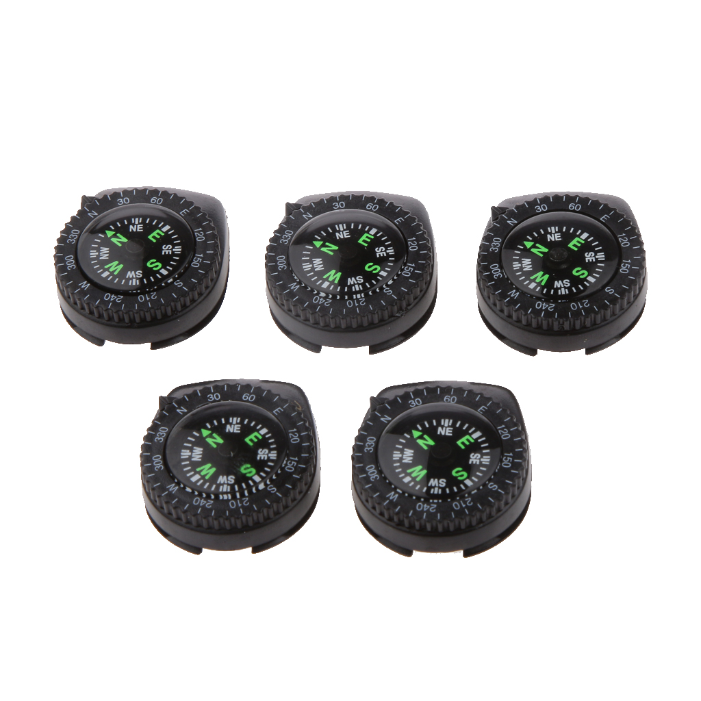 5 pces acampamento caminhadas navegação mini portátil bolso bússola com clipe