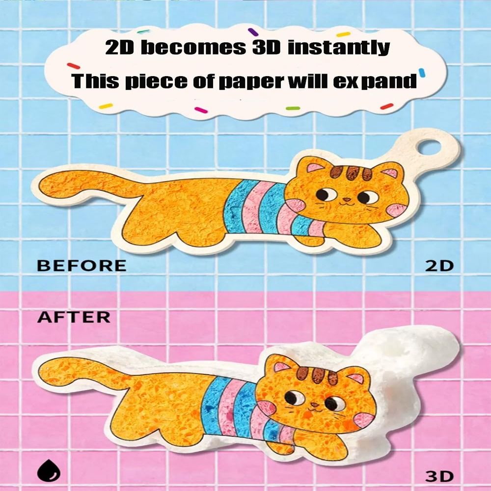 Diy crianças magia tinta inchada com cavalete com canetas de desenho textura de espuma pintura em branco papel artesanato desenho 3d esponja de lona