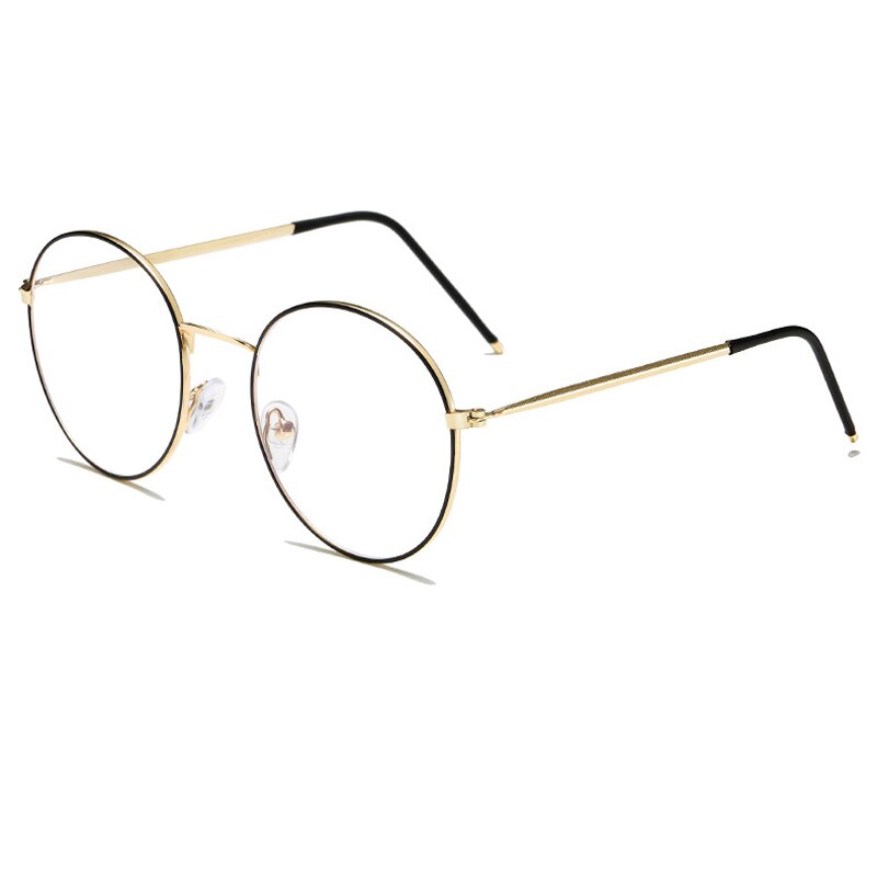Seemfly gafas de protección contra luz azul de las mujeres los hombres claro lente gafas con reflejo gafas de computadora simple espejo gafas: Black Gold