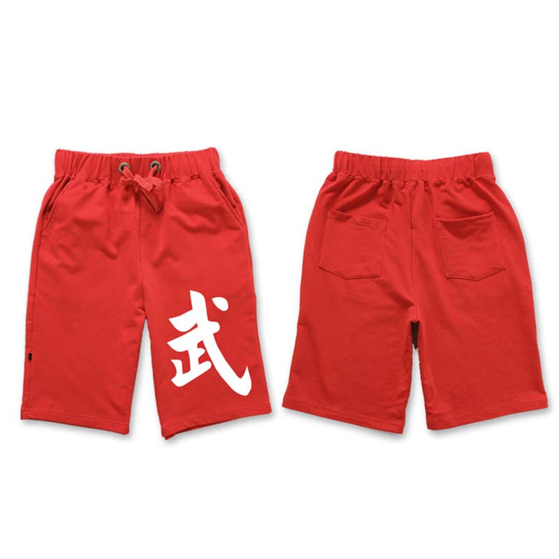 Sommar herr 4 färg kungfu boxningsshorts bomull kampsport byxor sport fitness byxor: Röd / Xxl