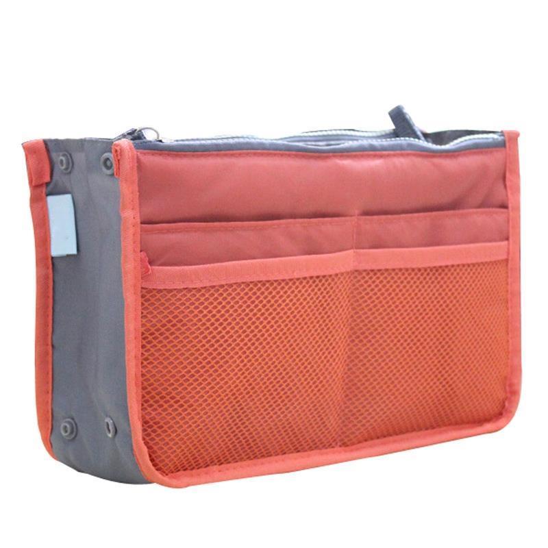 Makeup Bags Large Capacity Nylon Cosmetic Storage Bag Travel Insert Organizer Handbag Purse Makeup Bag For Women Female: Orange