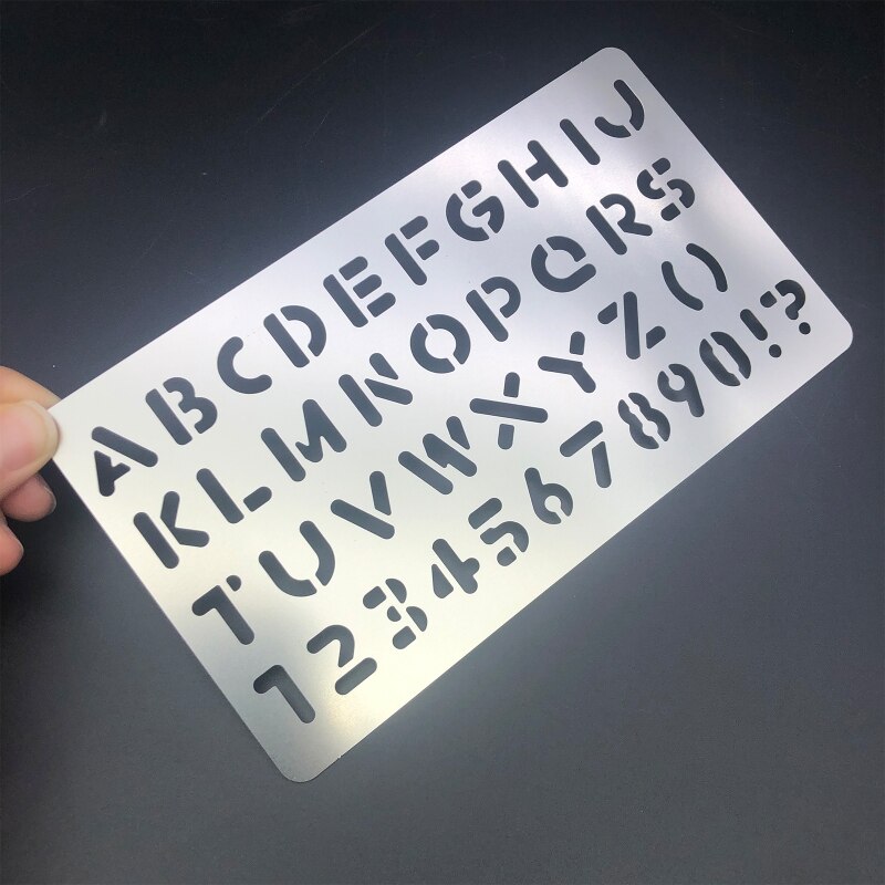 95AA Metal Journal Stencils Letter Number Stainless Steel Stencil Templates Tool for Painting Wood Burning Carving Pyrography