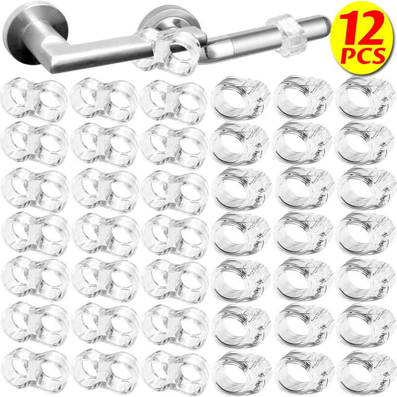 Tope de puerta de silicona transparente, manija de puerta, almohadilla de protección de pared, muebles para el hogar, almohadillas anticolisión, 1/12 Uds.