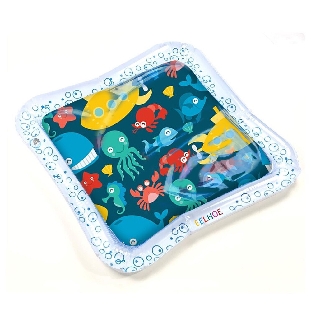 Inflatable Baby Water Mat Infant Tummy Time Playmat Toddler Fun Activity Play Center for sensory stimulation, motor skills